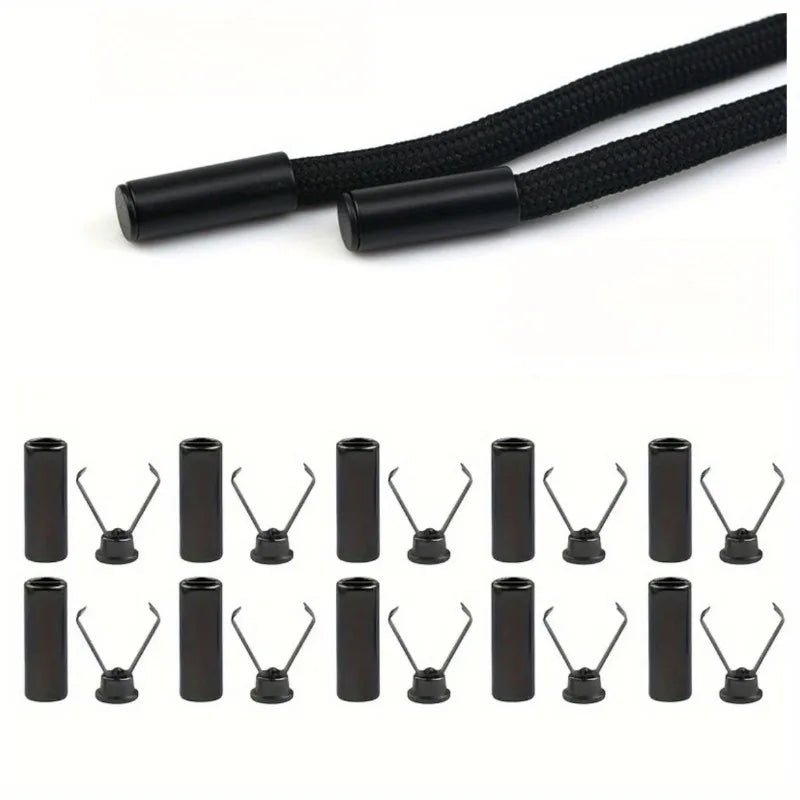 10pcs Heavy Duty Cord Locks Adjustable Metal Clips Secure Fastening for Shoelaces Bags Hoodies DIY Crafts Organizing Cables -
