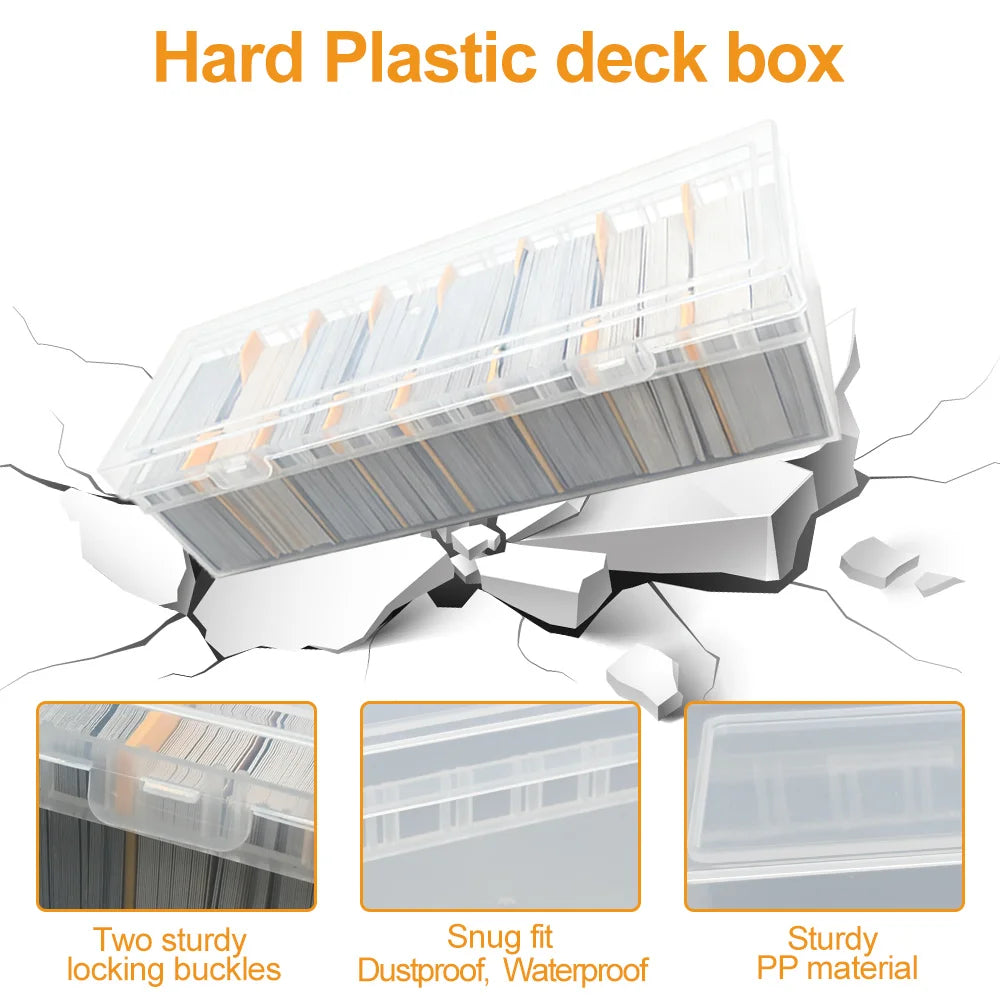 Holds 800+ Trading Card Storage Box for MTG PKM Cards Plastic Large Clear Compartmentalized Organizer Card Case for Sports PT