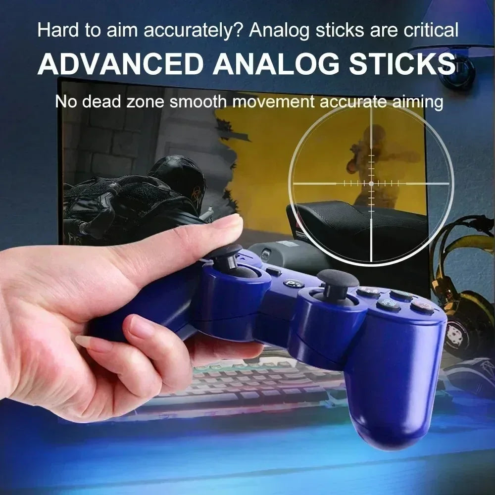 Bluetooth PS3 wireless gamepad gamepad vibration neutral wireless environmental protection ABS material snowflake button Perf