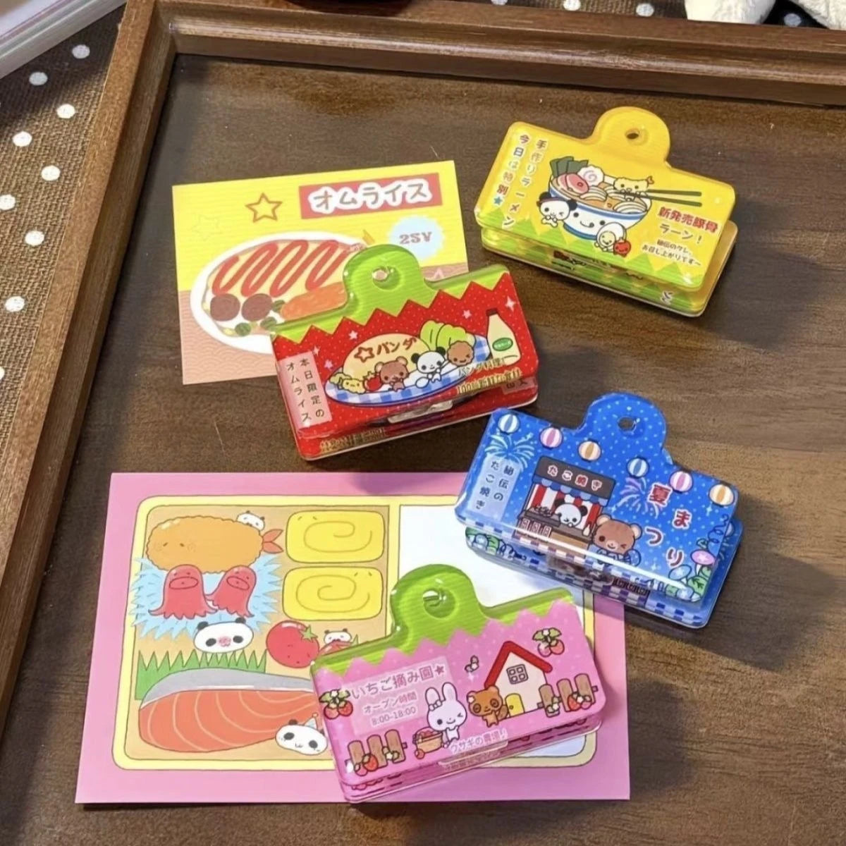Japanese Cute Cartoon Planner Book Clips Acrylic Lovely Scrapbook Decor Clip School Stationery Supplies