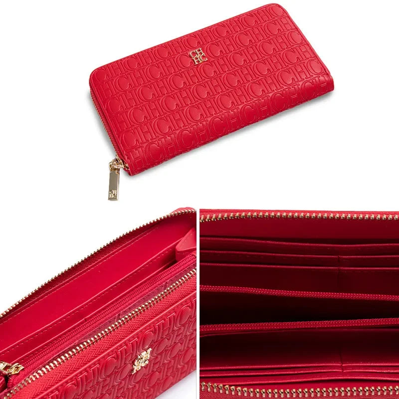 CH Fashion Classic Women's Wallet Standard Solid Color Design Letter Embossed Women's 2025 New Luxury Wallet