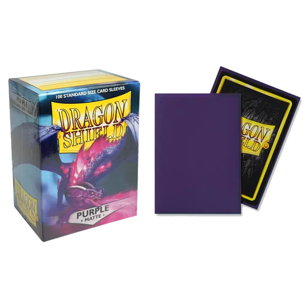 100pcs/Box 66*91cm Matte Cards Sleeves Dragon Shield Cards Cover Cards Protector for PTCG/Star Cards - purple
