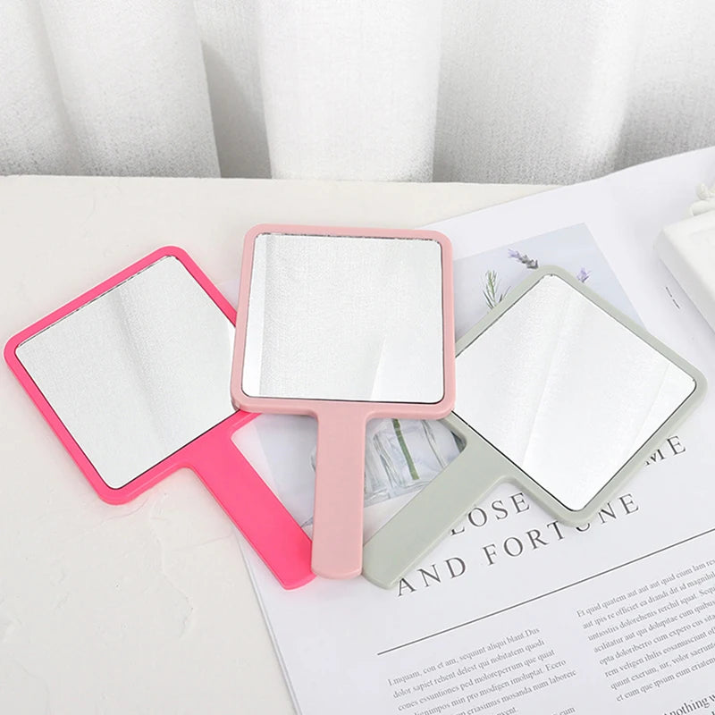 1PC Eyelash Extension Handheld Makeup Mirror Square Makeup Vanity Mirror with Handle Hand Mirror SPA Salon Compact Mirrors
