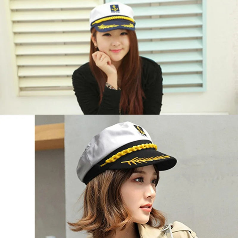 Adult Yacht Sailor Captain Hat Adjustable Men's and Women's Party Hat Makeup Ball Dressing Event Excellent Stylish Accessorie