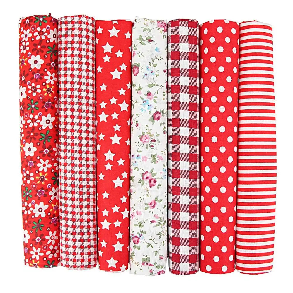 7PCS 25 x 25cm/50 x 50cm Squares Cotton Craft Fabric Cloths for DIY Bundle Patchwork Quilting Sewing Scrapbooking Artcraft - 
