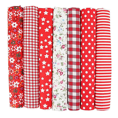7PCS 25 x 25cm/50 x 50cm Squares Cotton Craft Fabric Cloths for DIY Bundle Patchwork Quilting Sewing Scrapbooking Artcraft - 