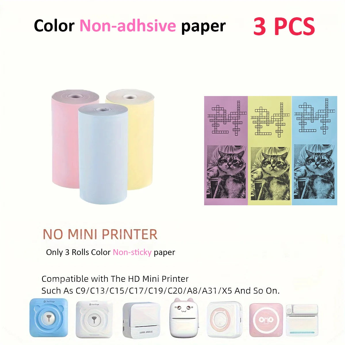 Thermal Mini Printer, Portable Inkless Sticker Maker,Bluetooth Free Cut Small Pocket Printer for Children DIY 57mm Photo Prin