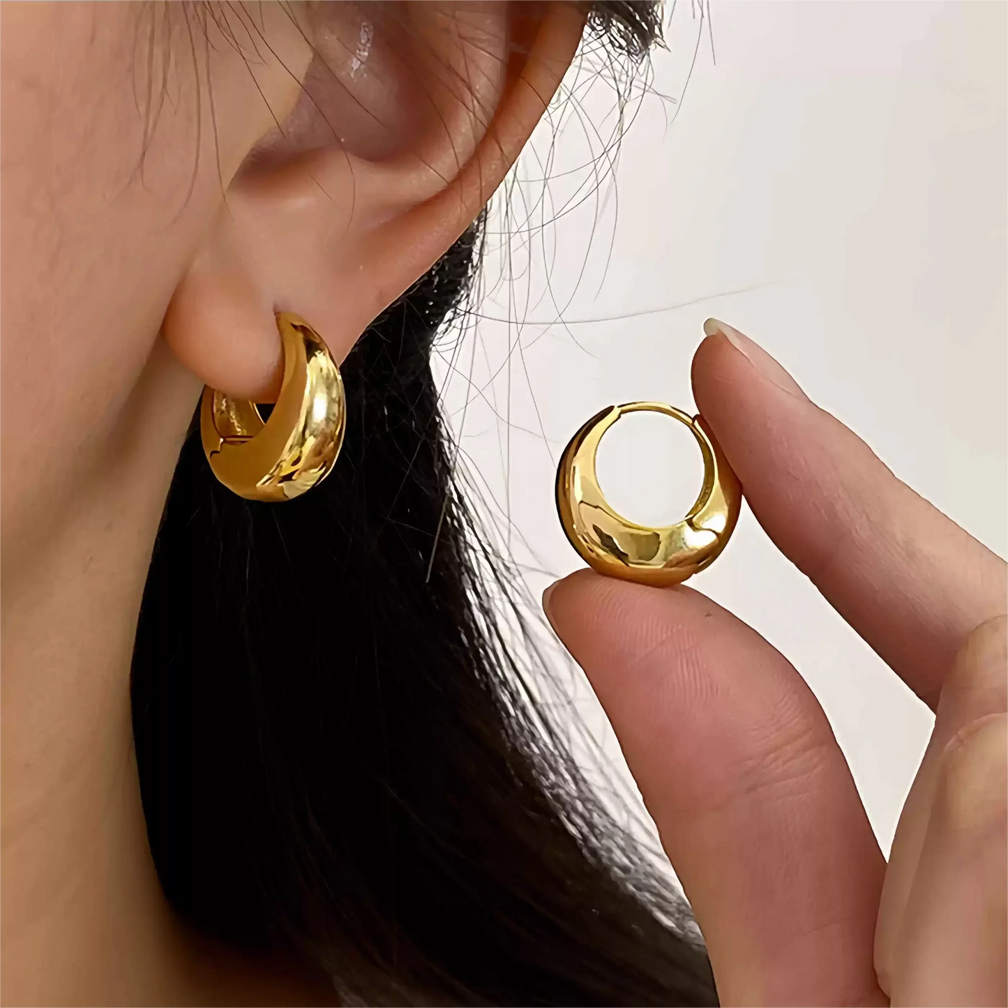Fashion Stainless Steel Chunky Knot Earrings for Women Vintage Simple Multi-layer Circle Round Drop Earrings Punk Jewelry Gif