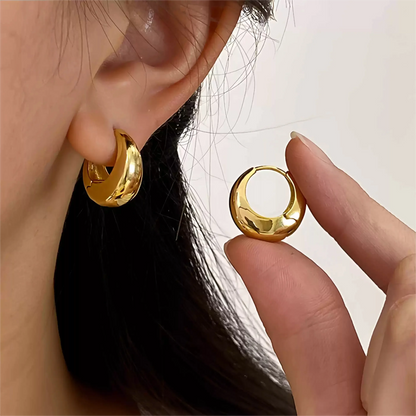 Fashion Stainless Steel Chunky Knot Earrings for Women Vintage Simple Multi-layer Circle Round Drop Earrings Punk Jewelry Gif
