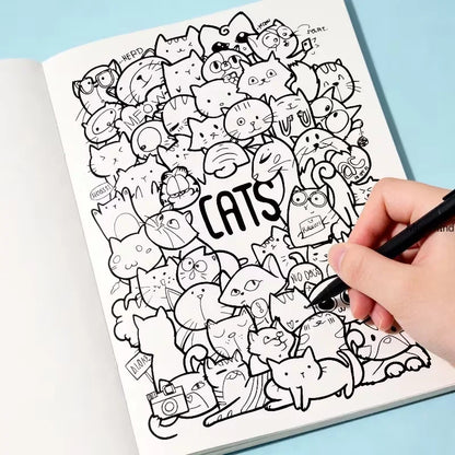 A sketchbook for copying and coloring with random patterns that are not repetitive.