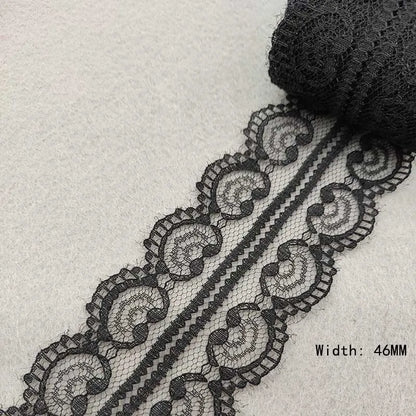 Beautiful 10 Yards/Lot Black Lace Ribbon Tape Quality Lace Trim DIY Embroidered Lace For Sewing Decoration African Lace Fabri