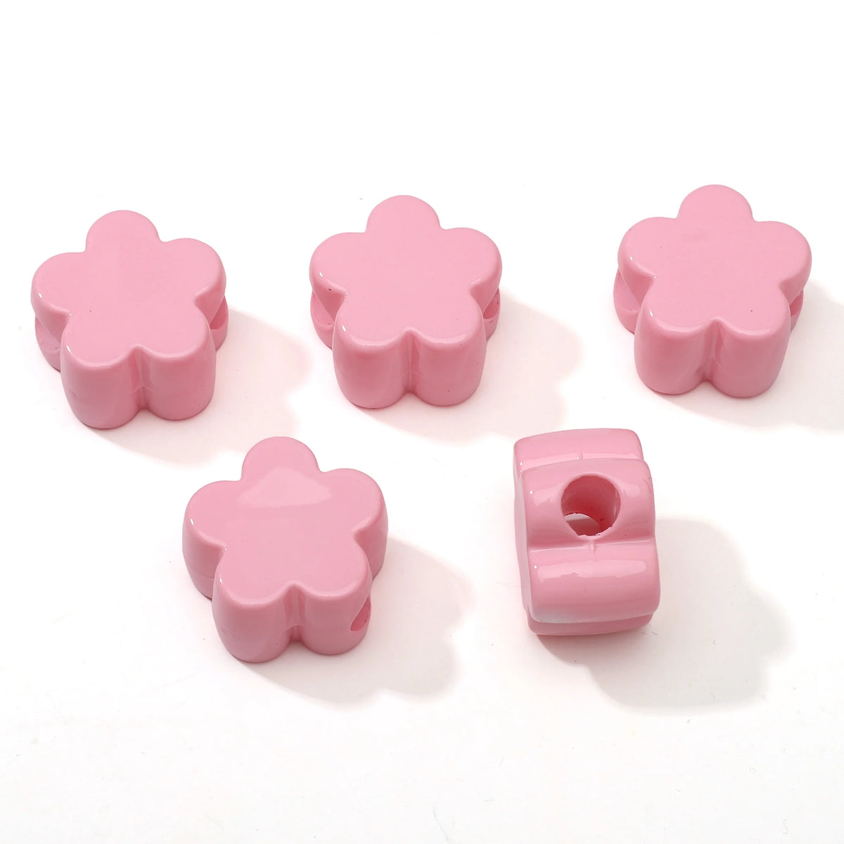 1/5Pcs Acrylic Large Hole Beads Star/Flower/Heart Beads Jewelry Making Materials for DIY Phone Chain Keychain Charms Accessor