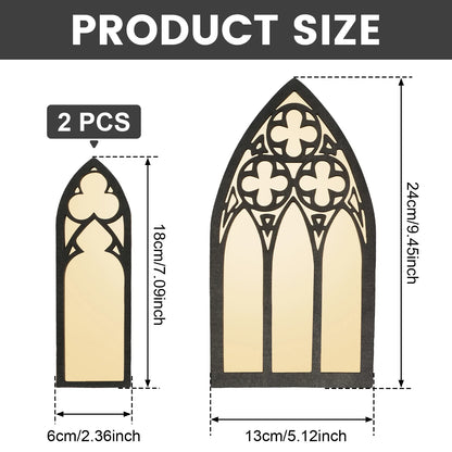 3Pcs Gothic Mirrors Wall Decor Arched Decor Mirror Wall Mounted Goth Room Decor Vintage Cathedral Window Mirror Entry Mirror