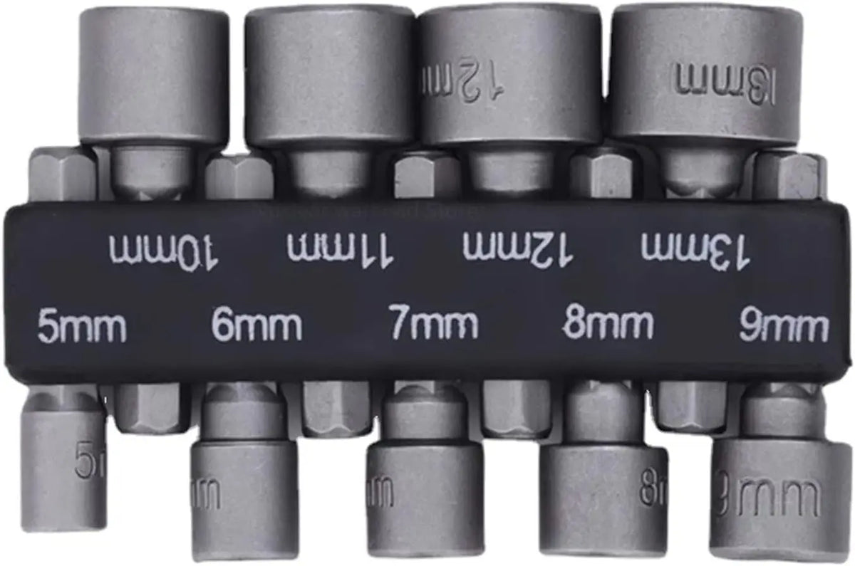 9pcs/set 5mm-13mm Hex Sockets Sleeve Nozzles Nut Driver Set Screwdriver Set Schroevendraaier Set Bits Sets Tools Socket Wrenc