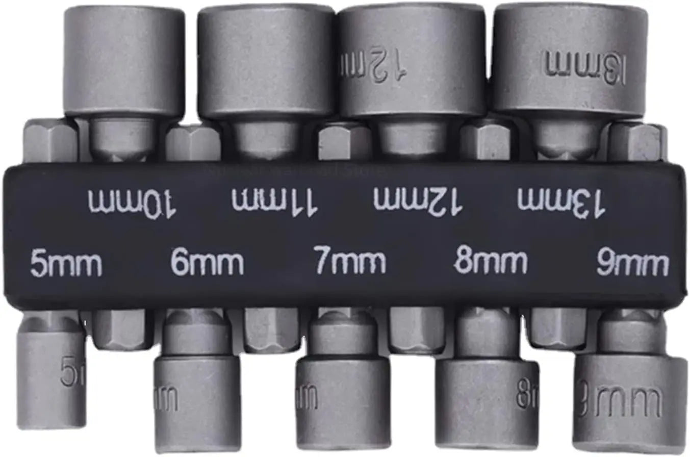 9pcs/set 5mm-13mm Hex Sockets Sleeve Nozzles Nut Driver Set Screwdriver Set Schroevendraaier Set Bits Sets Tools Socket Wrenc
