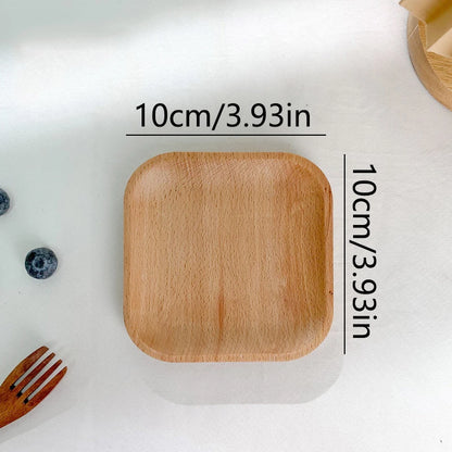 Wheat Stalk Tray Tableware Round Dessert Plate Japanese-Style Durable Heat Resistant Tray Coffee Tea Solid Wood Plate Tray - 