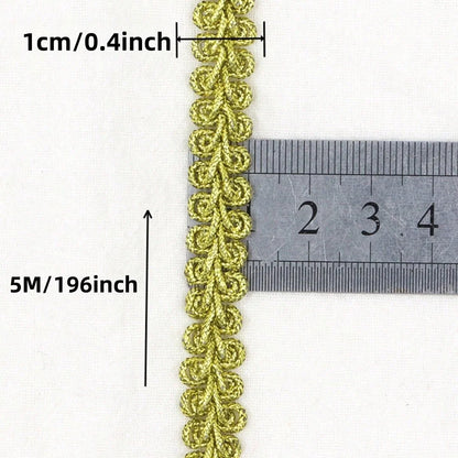 500CM（196‘’）Gold Silver Wire Centipede Lace Ribbon Herringbone Clothing Accessories, Home Textile Accessories, Handicrafts