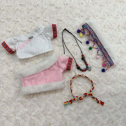 20cm Cute Mini Plush Doll'S Clothes Outfit Accessories Maid Skirt Cute Doll Dress Suit - 07