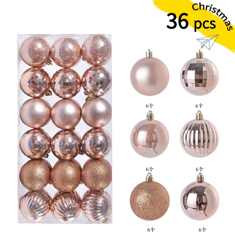 24pcs 3cm Christmas Balls Christmas Tree Ornaments Ball Xmas Hanging Tree Pendants Home Party Christmas Tree Decor New Year G