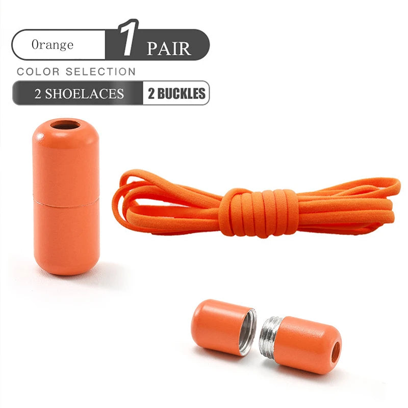 Elastic No Tie Shoelaces Semicircle Shoe Laces For Kids and Adult Sneakers Shoelace Quick Lazy Metal Lock Laces Shoe Strings 