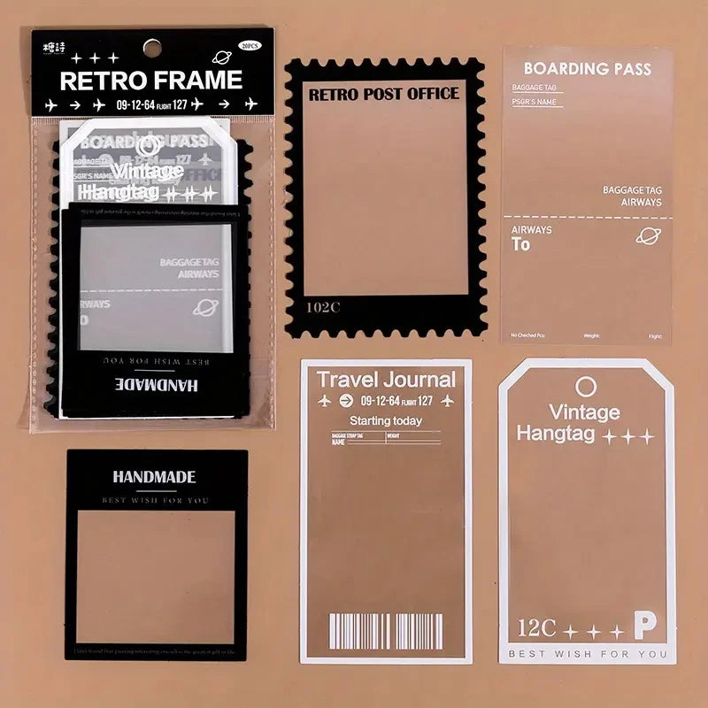 15 Sheets Of Transparent Retro Adhesive Collage Hand Account Decoration Material Sticker Pack, Album Scrapbooking Decor Suppl