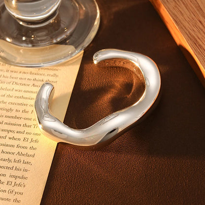 Fashion Exaggerated Irregular Bracelets for Women Simple Hip Hop Rock Personality Plastic Cuff Bangle Trendy Jewelry - Silver
