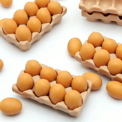 Dollhouse Miniature Resin Egg Tray Mini Food Model DIY Mini Scene Decor Accessories Creative Craft Ornament