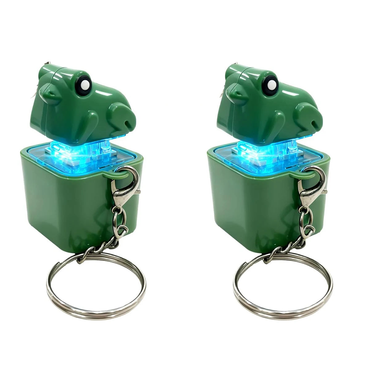 Croaking Frog Fidget Toy Keychain Rechargeable Frog Keychain with Sound & LED Lights, Funny Frog Keyboard Clicker Stress Reli