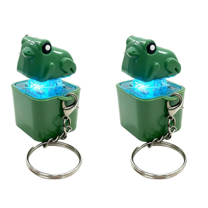 Croaking Frog Fidget Toy Keychain Rechargeable Frog Keychain with Sound & LED Lights, Funny Frog Keyboard Clicker Stress Reli