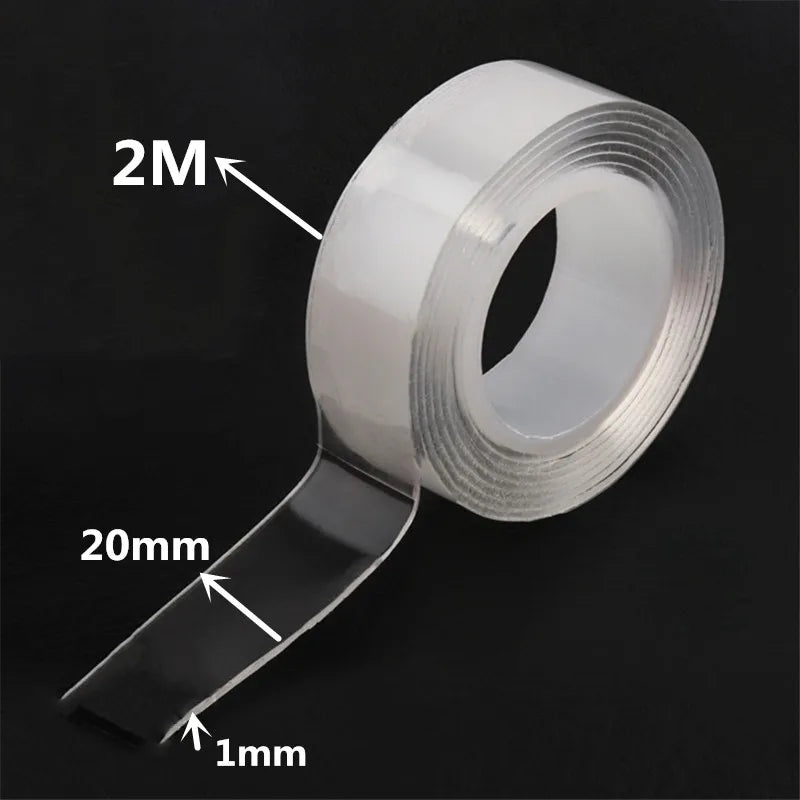 1m 2m 3m 5m Nano Tape Double Sided Tape Transparent Reusable Waterproof Adhesive Strong Tapes Cleanable Kitchen Bathroom Supp