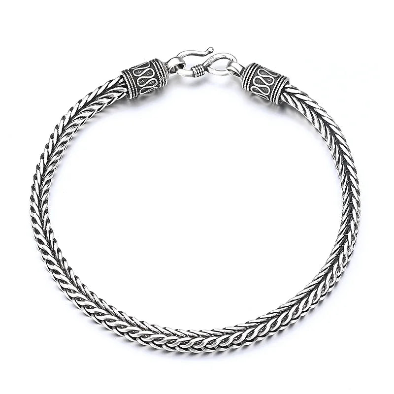 925 Sterling Silver Bracelet Chain Vintage for Men Women Luxury Wedding Jewelry Engagement Fashion Party Gifts
