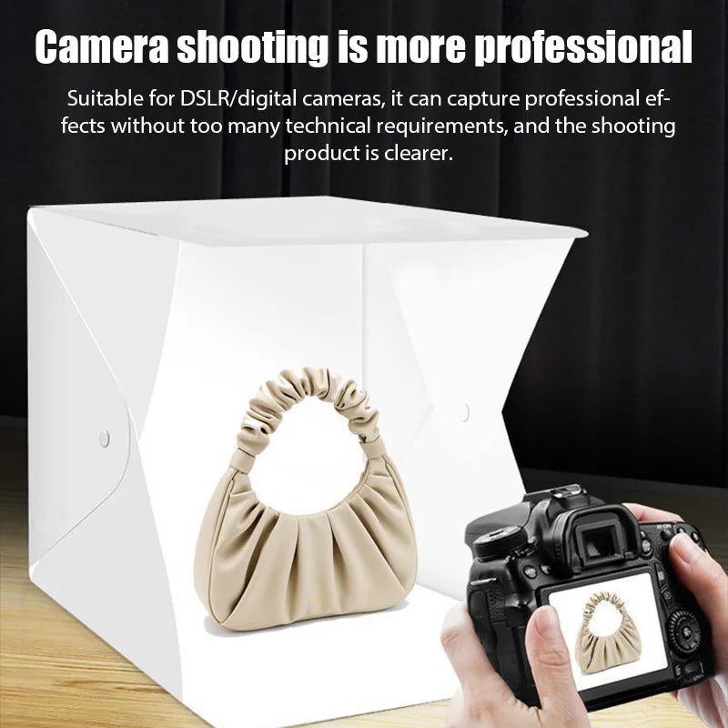 Mini Folding Photobox Photography LED Light Room Photo Studio Light Tent Box With 6 Colors Backdrops Photobox For DSLR Camera