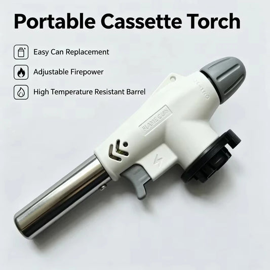 Torch Cooking AutoIgnition Butane Gas Welding-Burner Welding Gas Burner Flame Gas Torch Flame Gun Blow for BBQ Camping Cookin