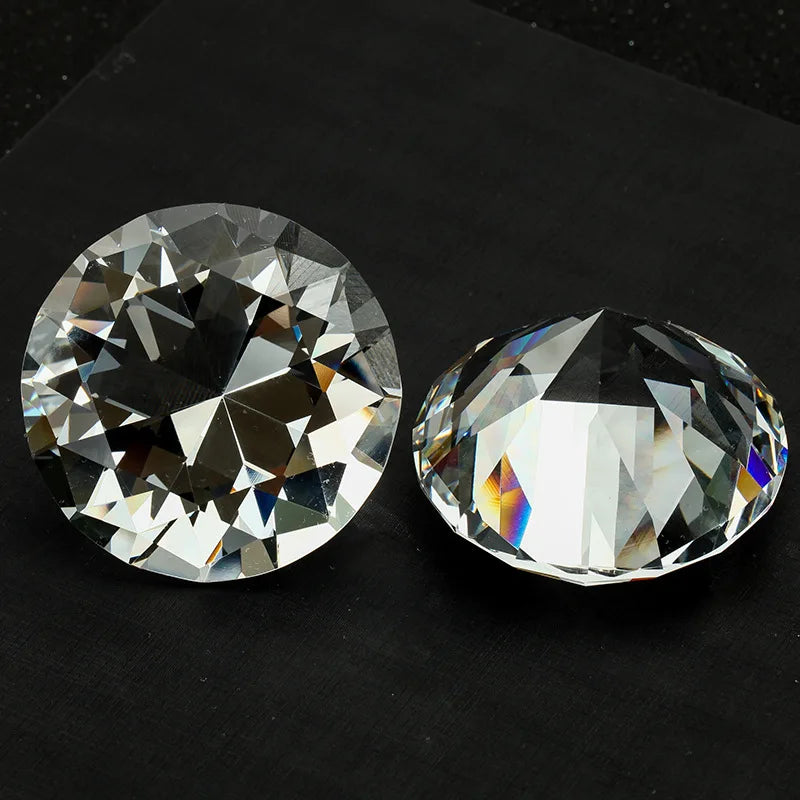 10 Colors Crystal Diamond Shaped Paperweight Decorative Cut Glass Giant Gemstone Wedding Office Desktop Ornament Birthday Gif