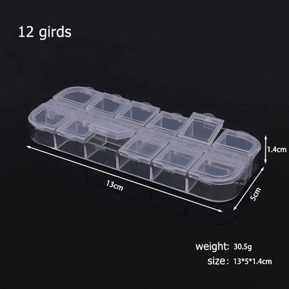 6–32 Compartment Plastic Storage Organizer Box for Beads, Jewelry & Craft Supplies - 12 girds seprately