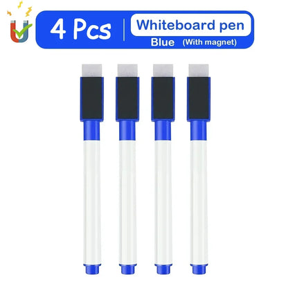4/8Pcs Magnetic Erasable Whiteboard Pen Color Options Numbering Stationery Office Teaching Supplies for Blackboard Student No