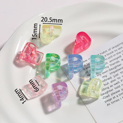 5pcs/lot Multicolour Random Letter Beads Acrylic Transparent Alphabet Bead For Jewelry Making DIY Necklace Keychain Accessori