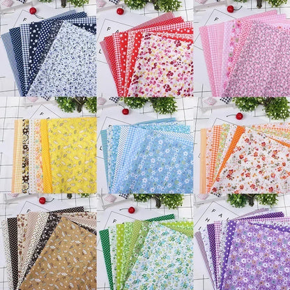 Printed Cotton Fabric for Sewing, Quilting Fabrics for Patchwork, Needlework, DIY Handmade Accessories, 25x25cm