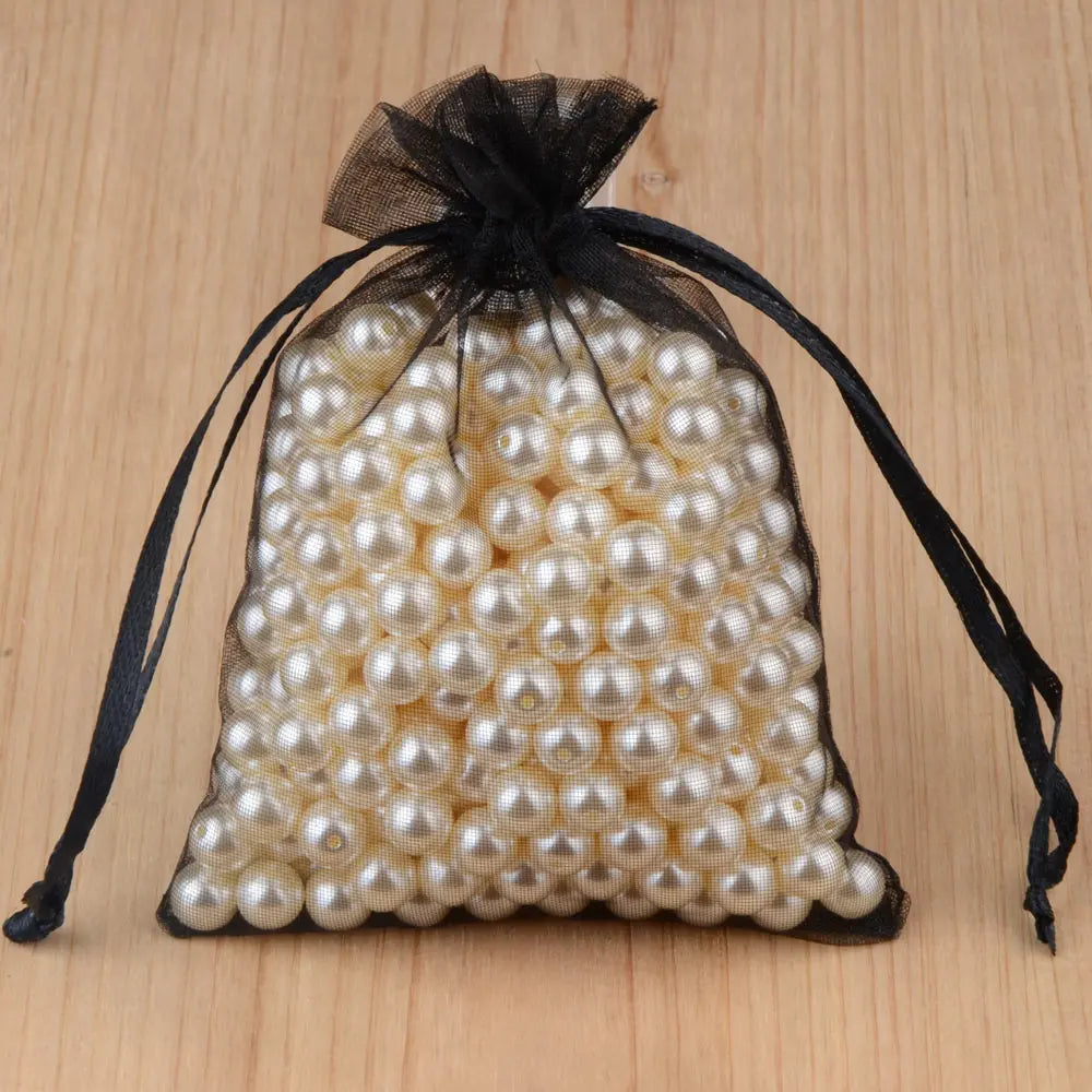 100pcs 24 Colors Jewelry Packaging Bag 5*7 7*9 9*12 10*15cm Organza Bags Gift Storage Wedding Drawstring Pouches Wholesales -