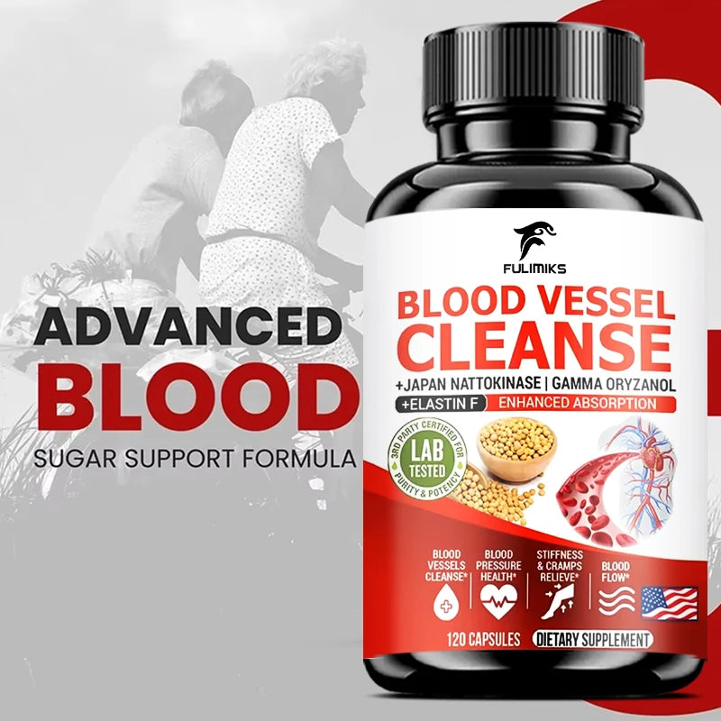 Blood Vessel Cleanse Capsules, Clean Flexible Vessels Heart Blood Promote The Best Blood Circulation And Prevent Muscle Cramp