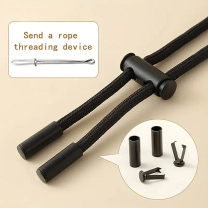 2M Strong Elastic Band Sweatpants Waist Drawstring Strap With Threading Device ,Cord Lock Stopper DIY Sewing Band Accessories