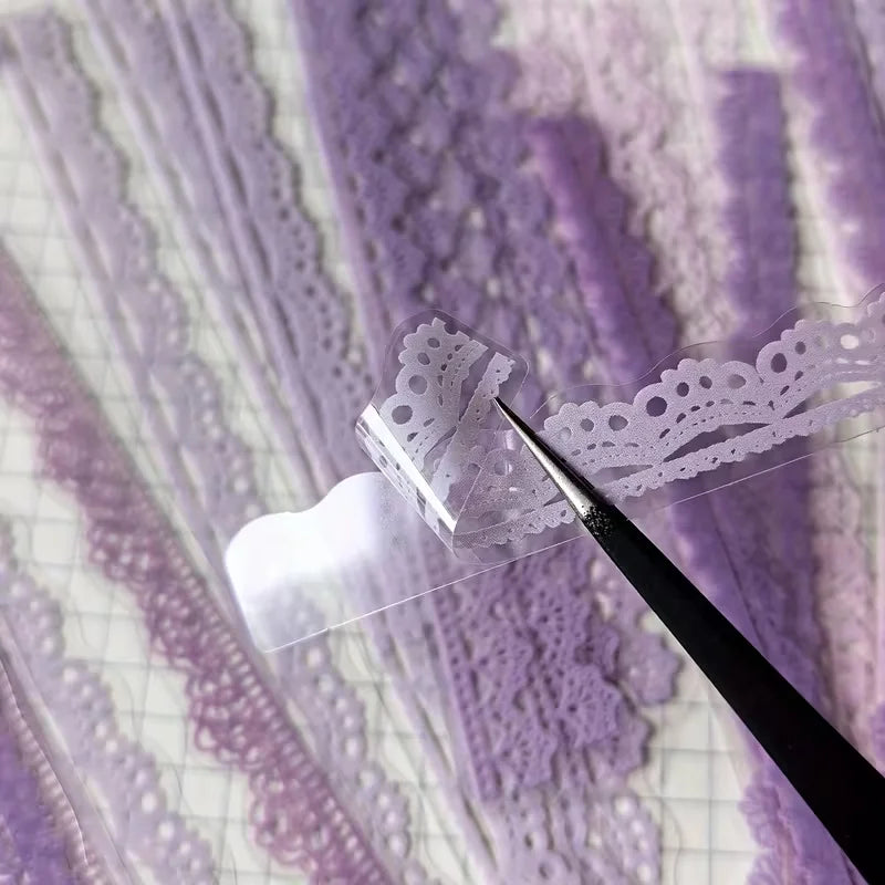 1 Pack (40 pieces) - Soft floral lace-like decorative stickers - Self-adhesive. Suitable for vintage scrapbooks and card maki