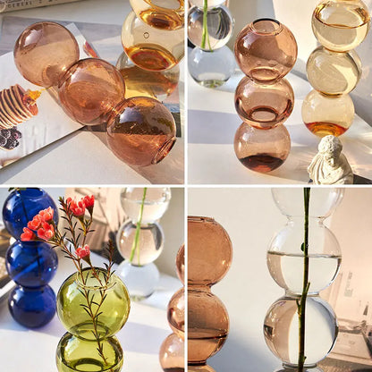 Nordic Glass Vase Home Decor Living Room Decoration Terrarium Flower Vase Plant Pots Decorative Home Accessories Decoration G