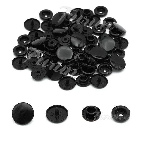 100sets Multiple Colors Plastic Snap Buttons Round Press Stud Fasteners for Baby Clothes Garment Accessories DIY Craft 20Colo