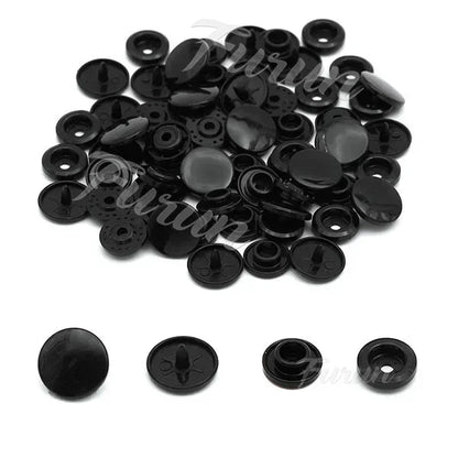 100sets Multiple Colors Plastic Snap Buttons Round Press Stud Fasteners for Baby Clothes Garment Accessories DIY Craft 20Colo
