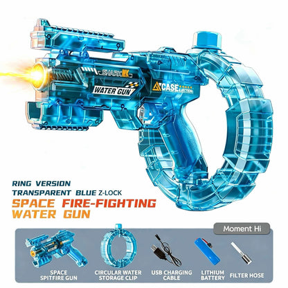 Simulated Firing and Recoil Electric Water Gun Toys Children Automatic Sensor Lights Water Pistol Summer Outdoor Beach Kids T