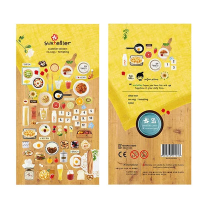 Suatelier Foods Stickers Aesthetic Scrapbooking Cute Junk Journal Ephemera Korean Deco Sticker Planner Diary DIY Craft Suppli