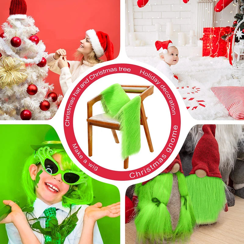 Faux Fur Fabric Christmas Fluffy Fuzzy Plush Patch Sewing Fur Cuts for DIY Gnome Doll Beard Craft Shaggy Winter Costume Mater