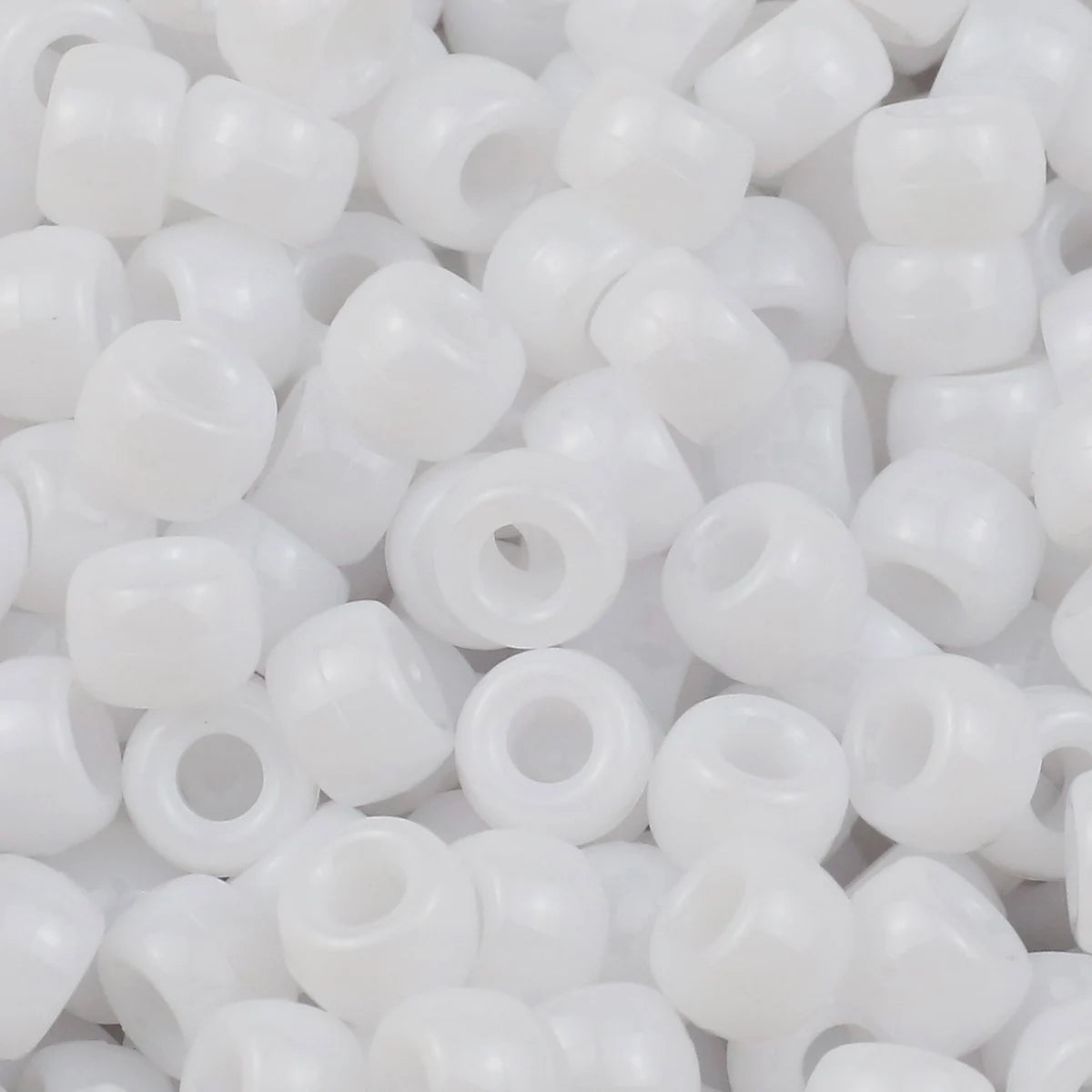 100/200/400pcs 6x9mm Solid Color Large Hole Pony Beads DIY Jewelry Making For Friendship Bracelets & Hair Braids Craft Suppli