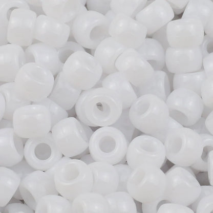 100/200/400pcs 6x9mm Solid Color Large Hole Pony Beads DIY Jewelry Making For Friendship Bracelets & Hair Braids Craft Suppli